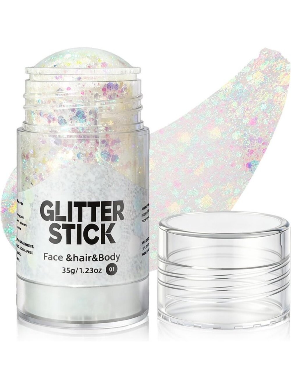 🎃Halloween Face Body Glitter Stick White Sparkly Hair Glitter Chunky Sequin